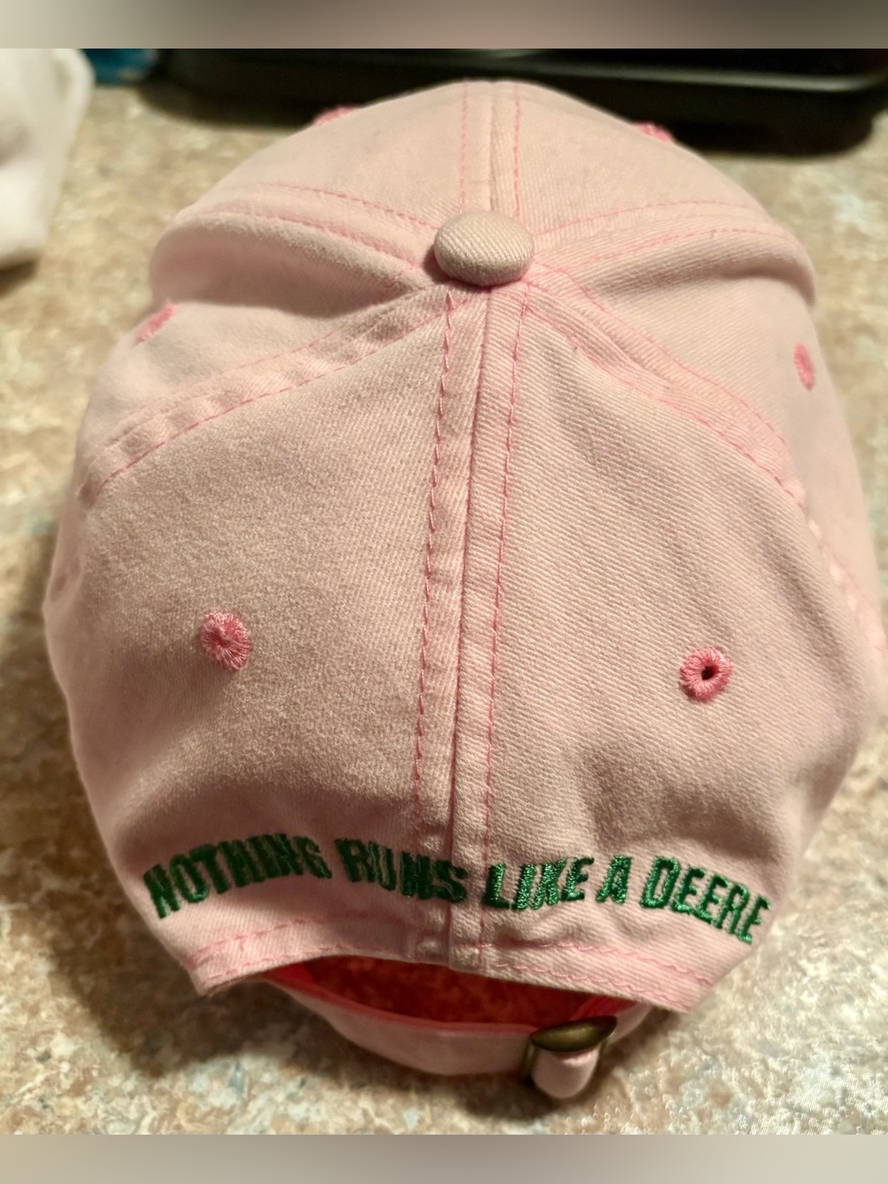 John Deere Pink Adjustable Baseball Cap Green Logo, Owners Edition Almost New!! - Picture 3 of 10